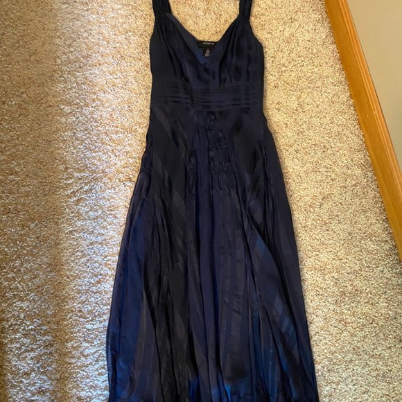 Arden B 100% Silk Navy Deconstructed Dress - Picture 1 of 7